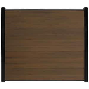 Composite Fence Series 6 ft. x 6 ft. Savannah Brown WPC Brushed Fence Panel