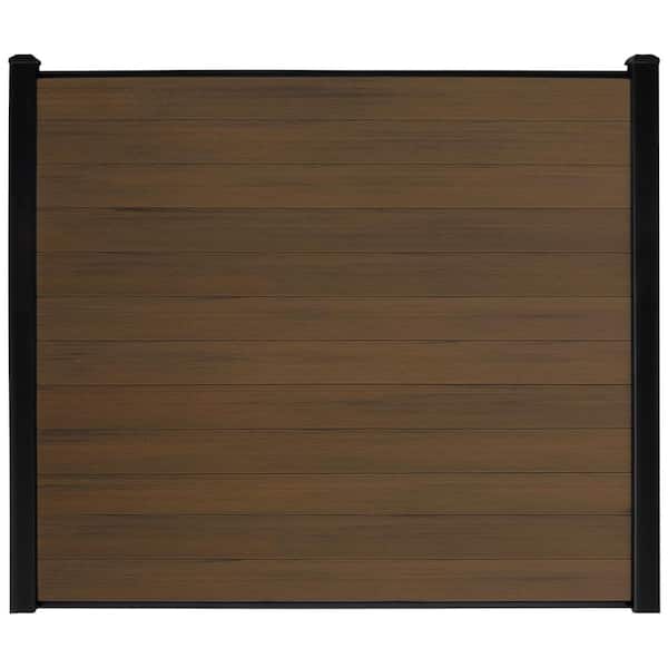 CREATIVE SURFACES Composite Fence Series 6 ft. x 6 ft. Savannah Brown WPC Brushed Fence Panel