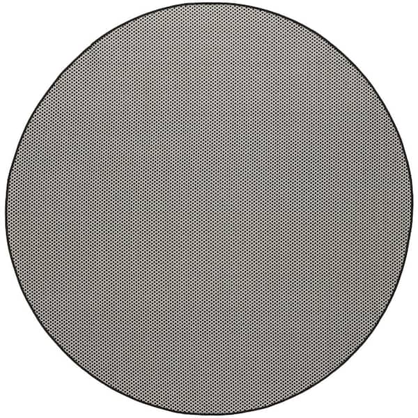 Courtyard Black White 8 ft. Round x 8 ft. All-over design Contemporary Round Area Rug