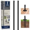 BIRDROCK HOME 2pk String Light Poles for Outdoor Patio Hanging String  Lights - 10ft - Weather Resistant Black Metal Pole - Garden, Backyard,  Patio