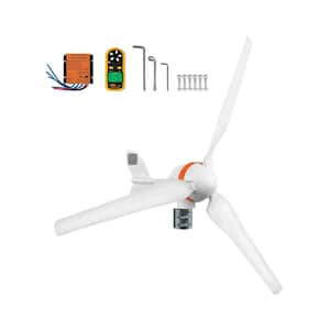 400-Watt 3 Blades Auto Adjust Windward Direction Wind Turbine Generator with MPPT Controller & Wind Turbine Kit, White