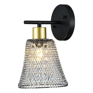 Houston 1-Light 6.96 in. Pearl Black Sconce with (2-Pack)