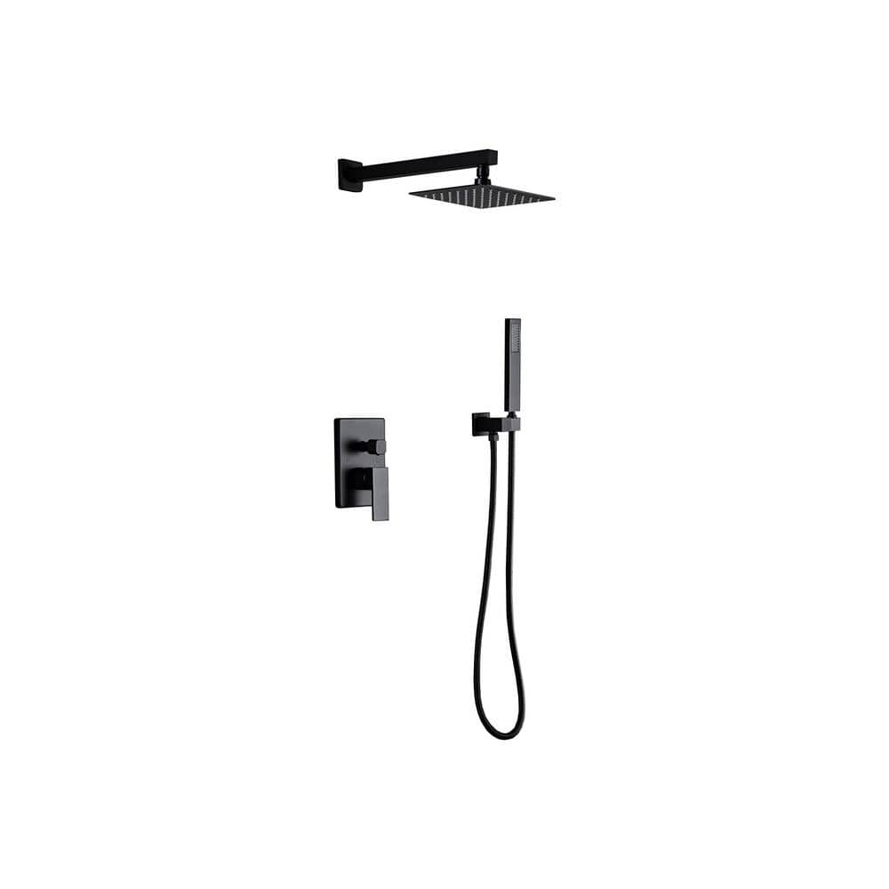 IHOMEadore 1-Spray Square Hand Shower and Showerhead from Wall Combo ...