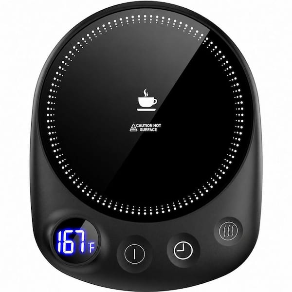 Black Electric Coffee Mug Warmer with 4 Temperature Settings and Auto Shutoff for Desk Beverages, 1 Piece