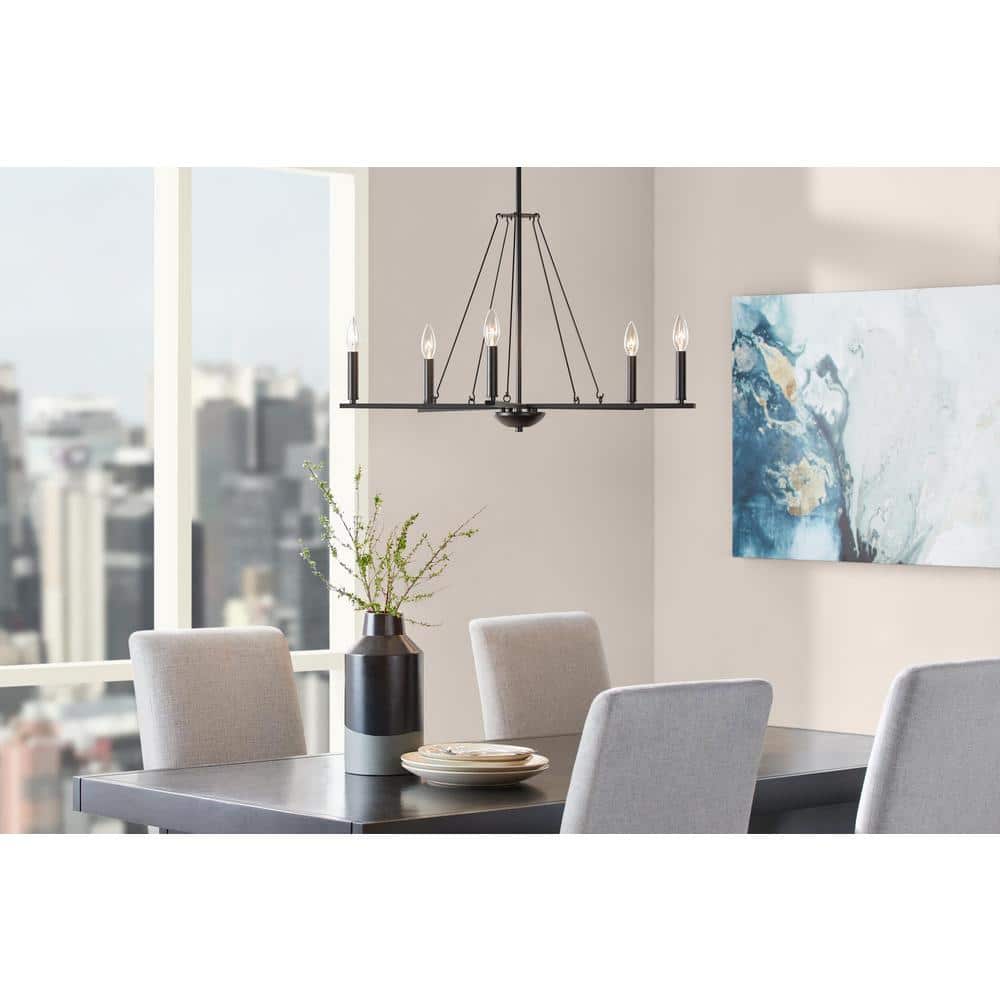Amreen 5-Light Black Candle Chandelier Light Fixture price history on PriceWatchPro