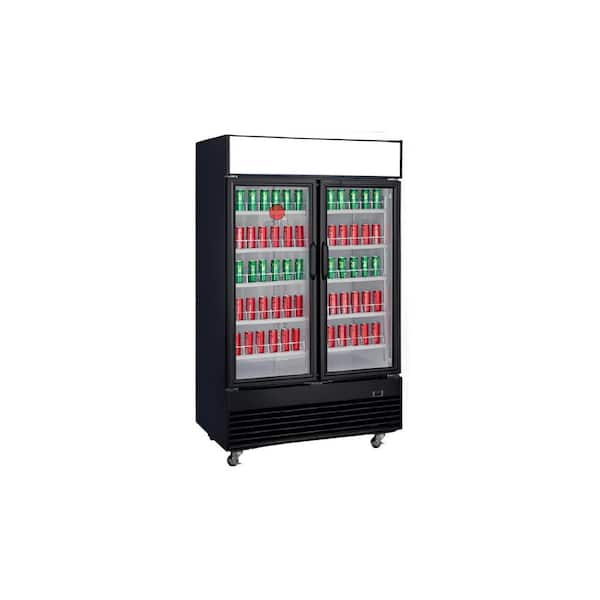Elite Kitchen Supply 55 in. 39.9 cu. ft. Commercial NSF Two Glass Door Refrigerator Cooler ED50MR in Black