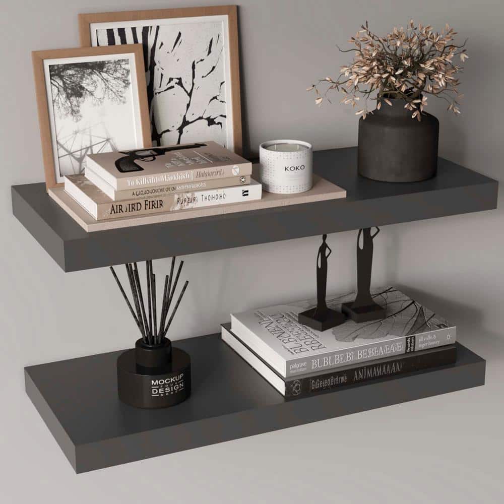 31.5 in. W x 9.8 in. D Floating Wall Shelves Set - 2, Storage Shelves, Mode