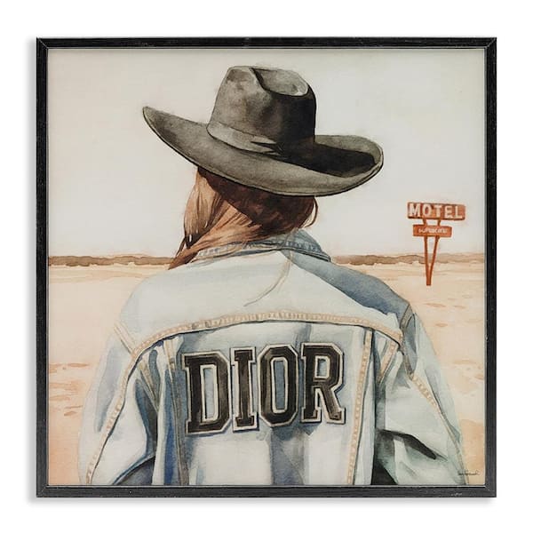 Glam Cowgirl in Desert by Amanda Greenwood Black Framed People Giclee Art Print 24 in. x 24 in.