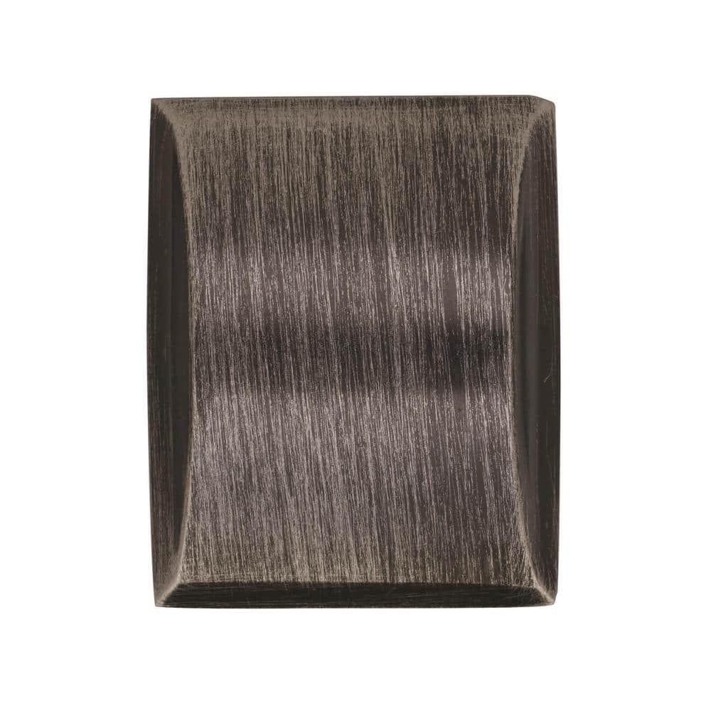 Gunmetal Rectangular Transitional Cabinet Knob with Mounting Hardware