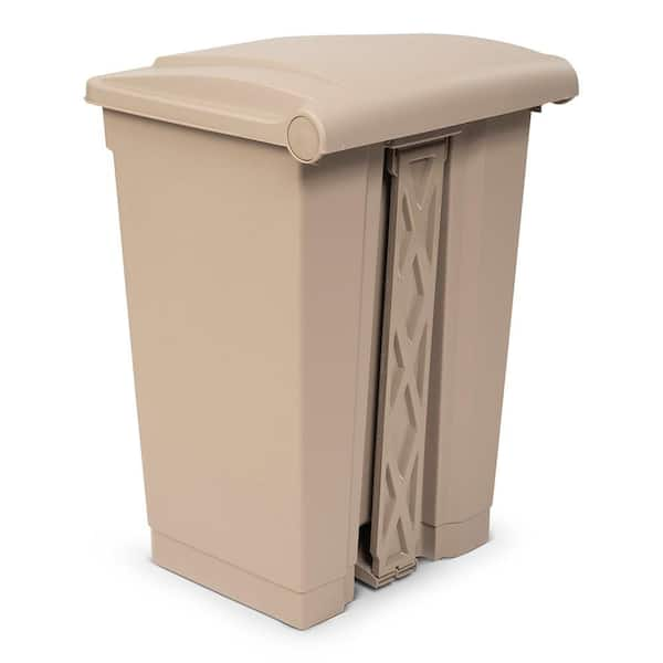 Rubbermaid Commercial Front Step Style 8 gal. Slim Jim Resin Beige Step-On Container