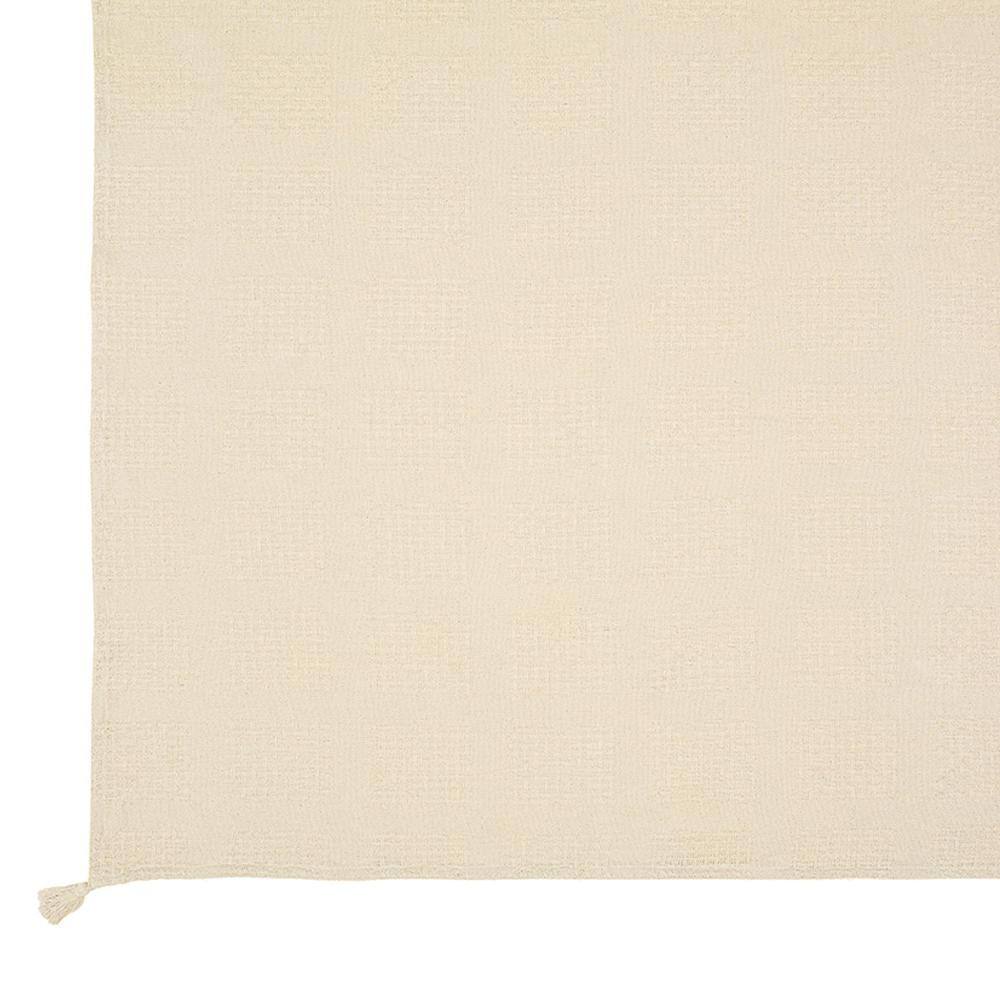 Cozy Harbor Organic Cotton Reversible Throw Blanket, Cream, 50" x 60"