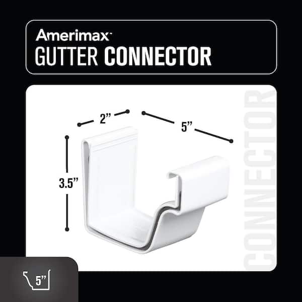 Amerimax Home Products 5 in. White Vinyl K-Style Gutter Connector