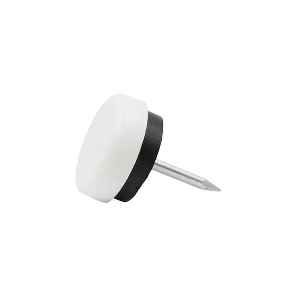 7/8 Inch White Nylon Chair Glides / Caps - 10 Pack, Protects Floors, Reduces Noise