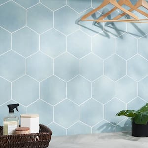 Eclipse Turquoise 7.79 in. x 8.98 in. Matte Porcelain Floor and Wall Tile (9.03 sq. ft./Case)