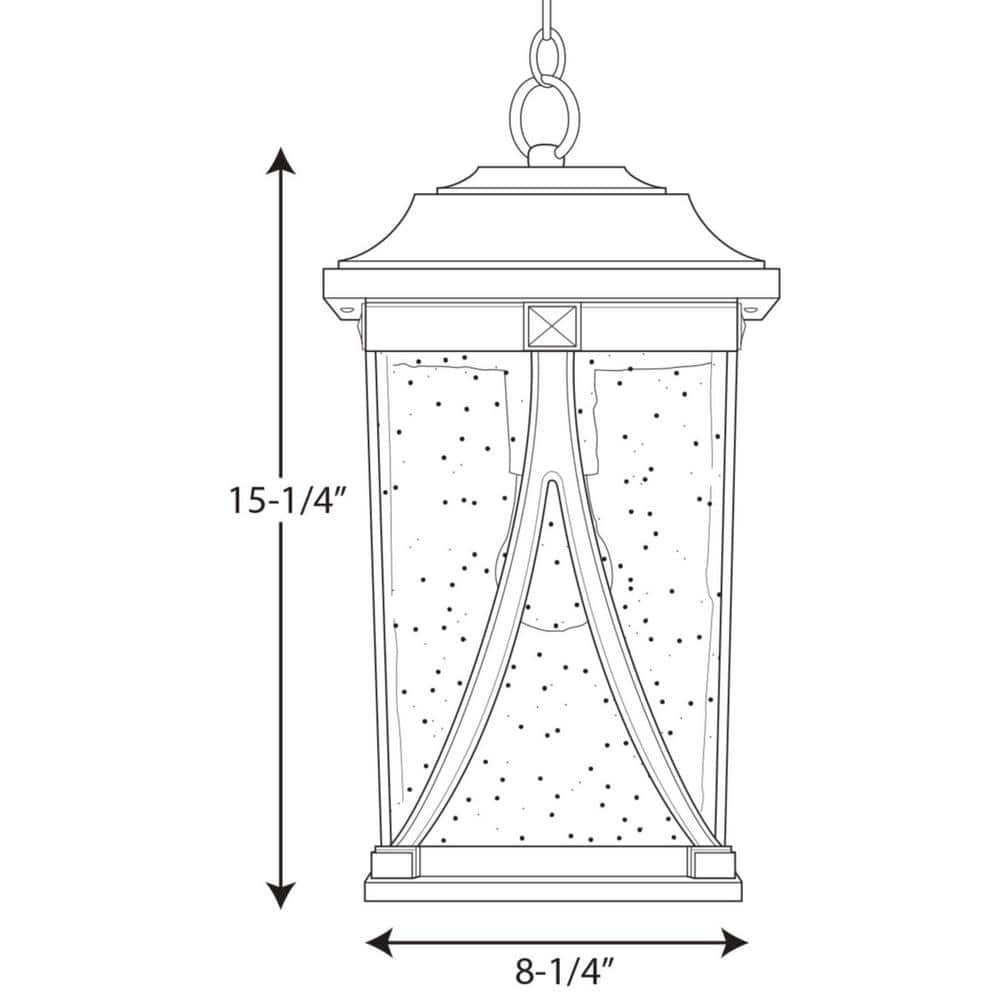 Antique Bronze Outdoor Hanging Lantern with Clear Seeded Glass