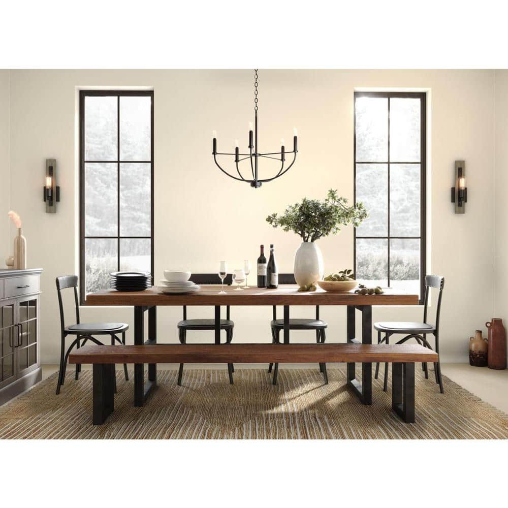 Leyden Matte Black 5-Light Farmhouse Chandelier