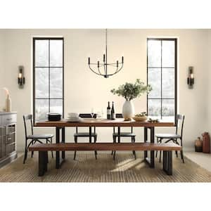 Leyden 5-Light Matte Black Farmhouse Chandelier Light