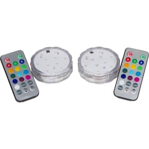 Disc Golf Frisbee Remote Controlled Multi-Color LED Lights for Disc Golf Basket, Small Remote Size (Set of 2)