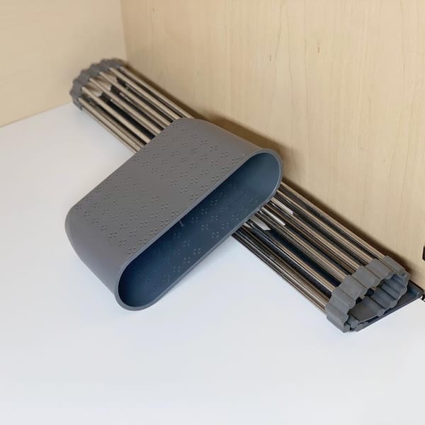 Unbranded - 20 in. X 11.4 in. Sink Rack with Utensil Organizer in Stainless Steel