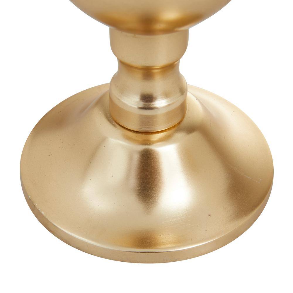Gold Aluminum 3-Piece Pillar Candle Holder Set