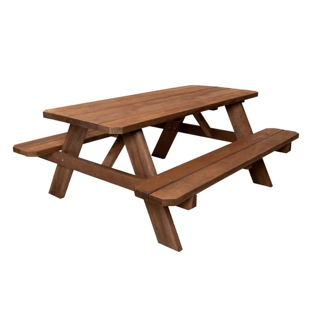 Outdoor Essentials 72 in. Color Treated Wood Deluxe Picnic Table Kit 471995 The Home Depot