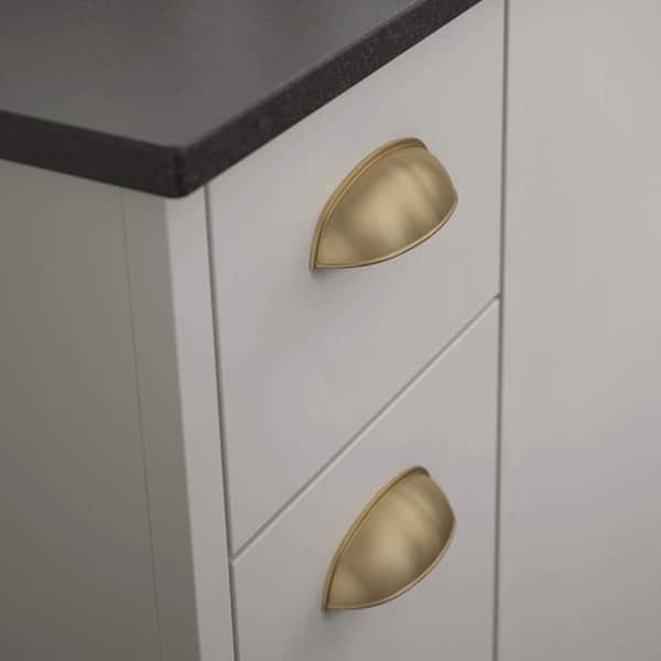 10-Pack Cup Dual Mount 2-1/2 or 3 in. (64/76 mm) Classic Champagne Bronze Cabinet Drawer Cup Pulls