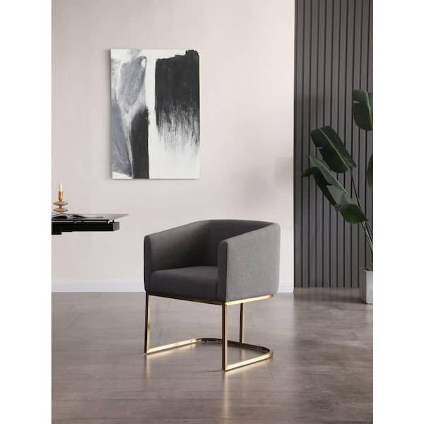 MR MODREST Yukon Modern Dark Grey Fabric Dining Chair