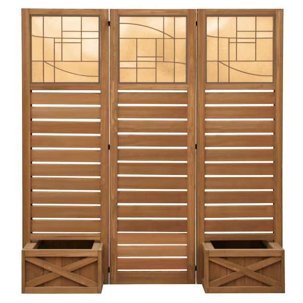 Yardistry 62 in. x 18 in. Garden Screen with Planters