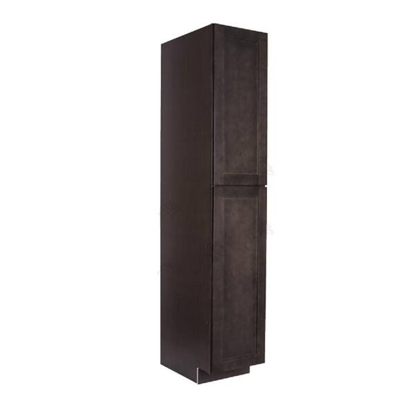 LIFEART CABINETRY Lancaster Shaker Assembled 18 in. x 96 in. x 27 in. Tall Pantry with 2-Doors in Vintage Charcoal