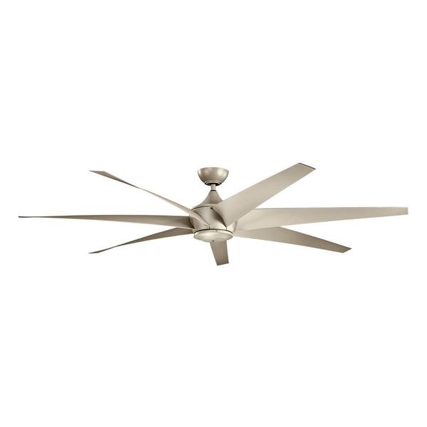 Kichler Lehr 80 In Indoor Outdoor Antique Satin Silver Downrod Mount Ceiling Fan With Wall Control 310115ans The Home Depot - Antique Silver Ceiling Fan With Light