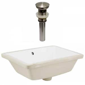 18 in. W x 11.5 in. D x 7 in. H Bathroom Sink in White Ceramic with Overflow Drain Included