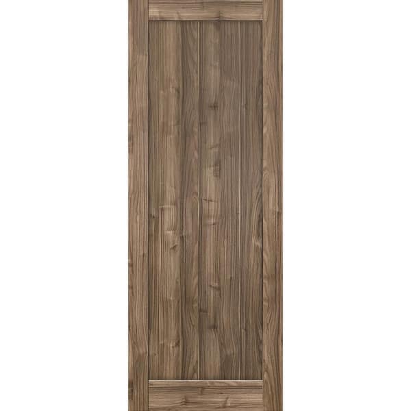 Sartodoors 24 in. x 96 in. Solid MDF Walnut Color Interior Door Slab