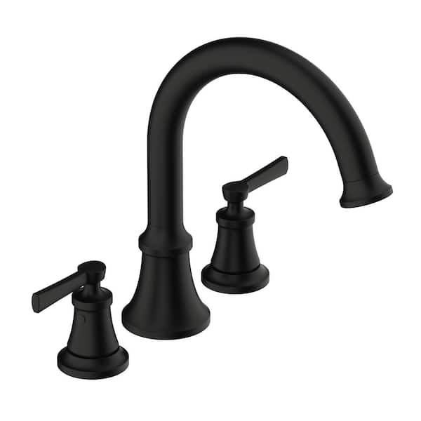Gerber Northerly 2-Handle Deck-Mount Roman Tub Trim Kit without Hand Shower in Satin Black