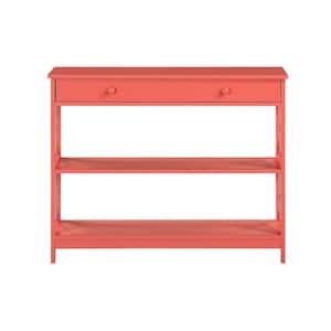 Oxford 39.5 in. L Coral 31.5 in. H Rectangle MDF Console Table with Drawer