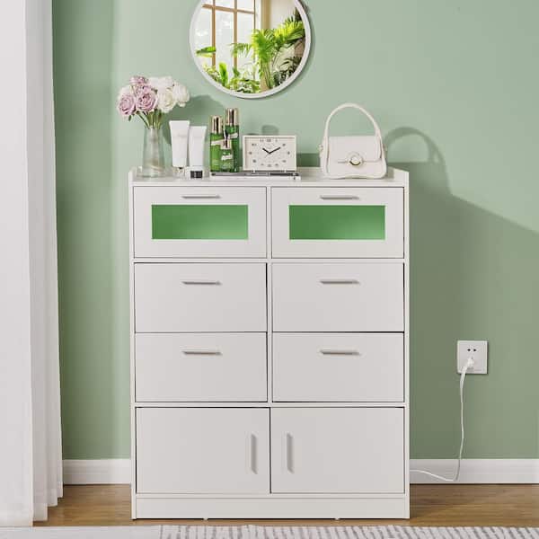 slim fit dress slacks Green & White Tallboy Mod Dresser Cabinet main image 0