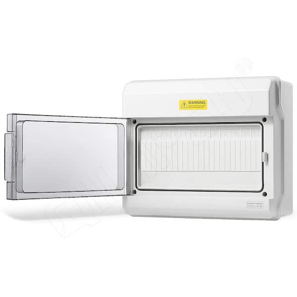 Lukyamzn 12 Way Outdoor Breaker Box IP65 ABS Plastic Din Rail Power Distribution Enclosure with Clear Cover - (1-Pack)