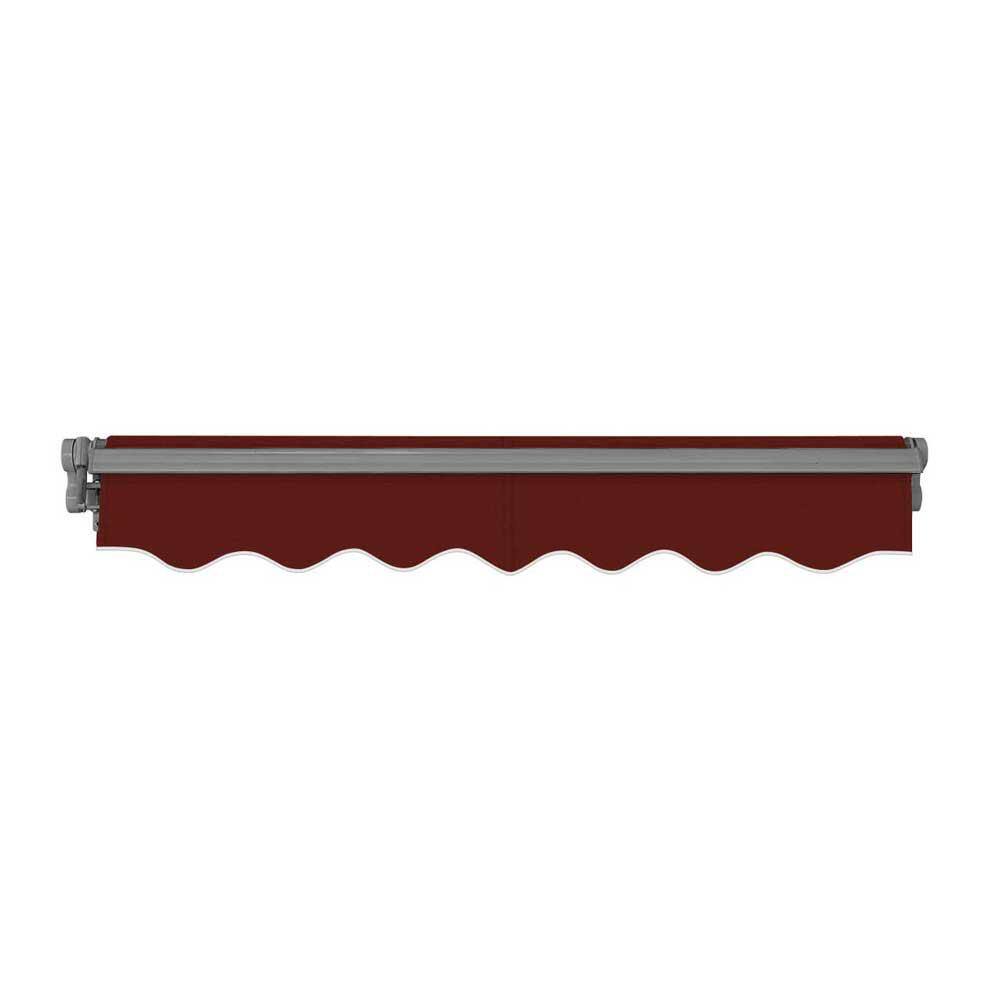 Burgundy Metal Cover Retractable Patio Awning with Aluminum Frame
