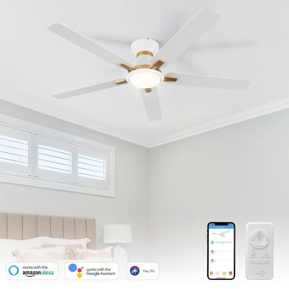 Essex 52 in. Integrated LED Indoor/Outdoor White Smart Ceiling Fan with Light and Remote, Works w/Alexa/Google Home price history on PriceWatchPro