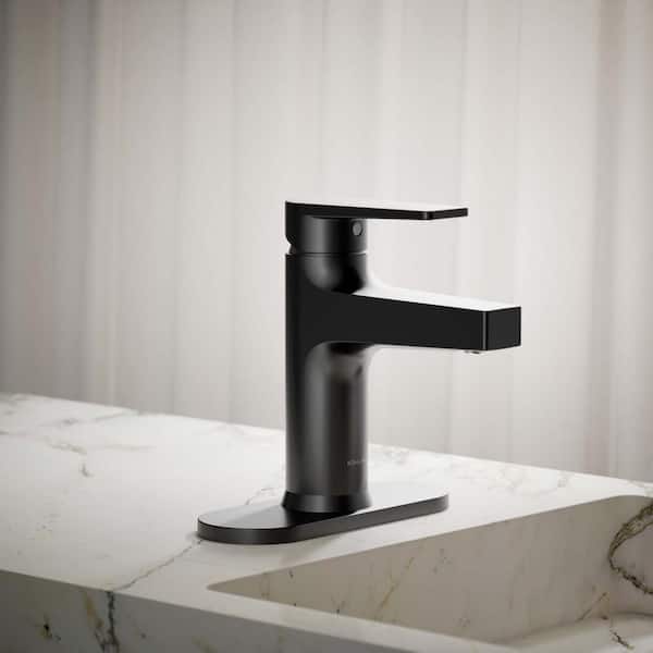 Taut Single Handle Single Hole Bathroom Faucet in Matte Black