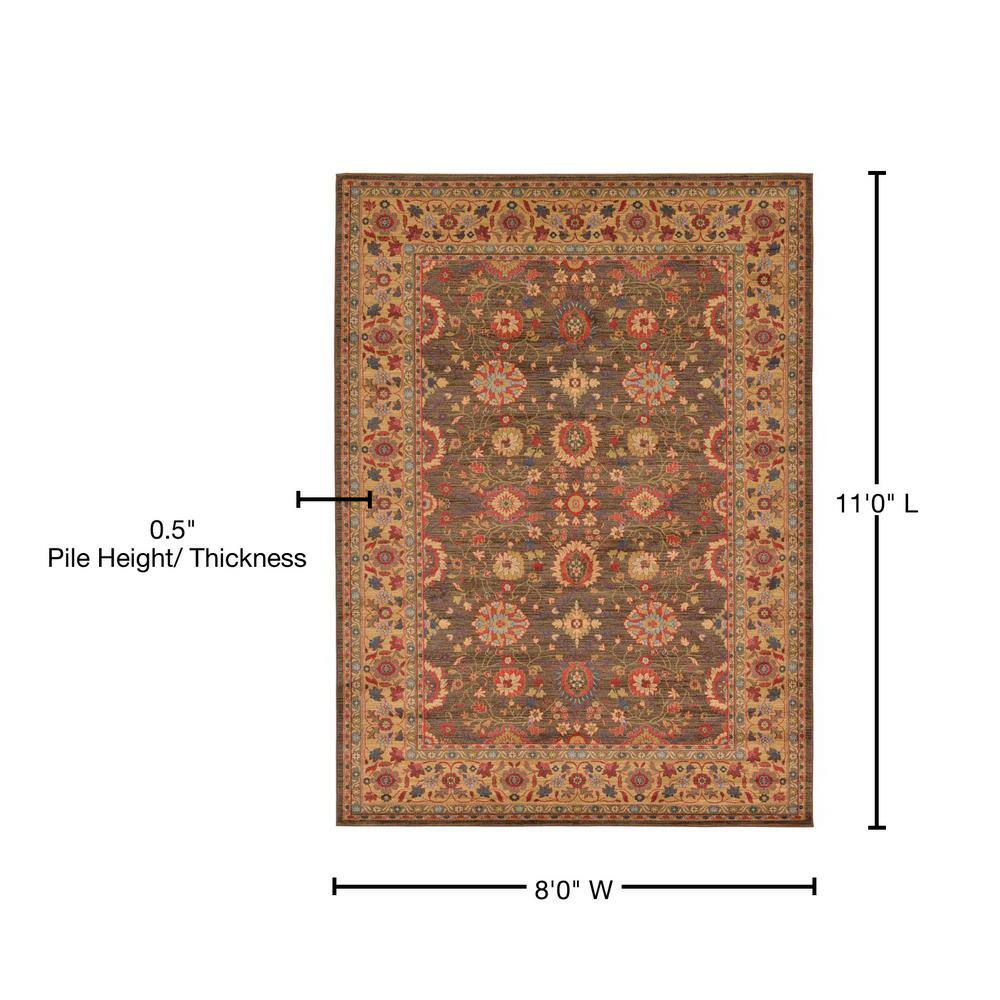 Edinburgh Monroe Red and Brown Floral 8' x 11' Area Rug
