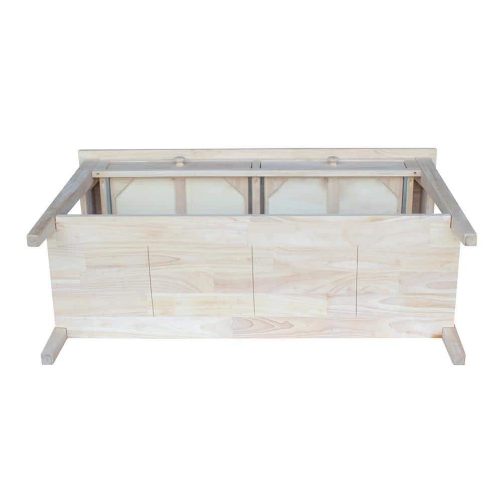 Spencer Light Brown Solid Wood Console Table with Storage