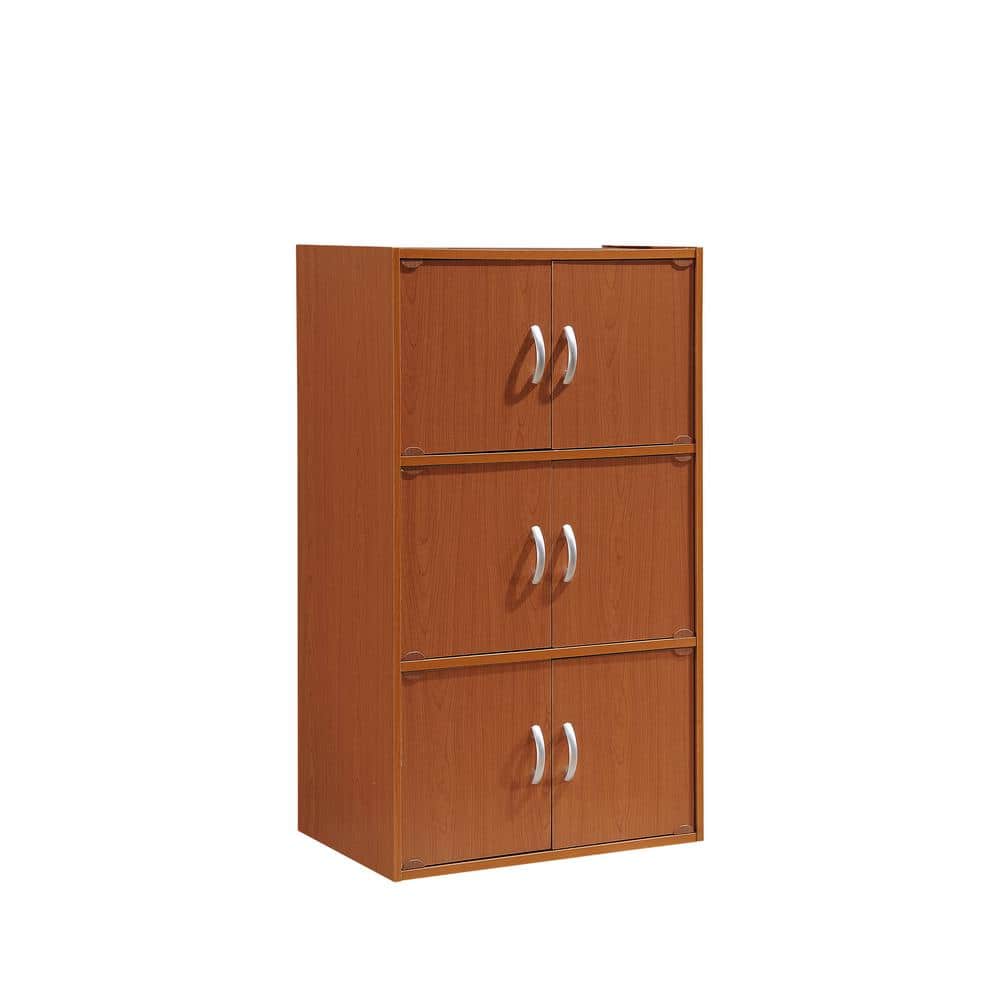 Kid-Friendly Black Storage Bookcase with Doors and Cubes