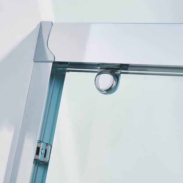 Staykiwi 48 in. W x 75 in. H Double Sliding Frame Shower Door in Chrome Finish with Clear Glass