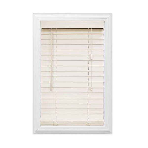 Home Decorators Collection Beige 2 in. Faux Wood Blind - 65 in. W x 64 in. L (Actual Size 64.5 in. W x 64 in. L)