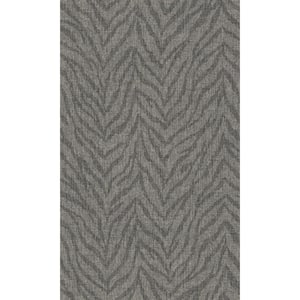 Black Natural Faux-Plain Printed Non Woven Non-Pasted Textured Wallpaper 57 Sq. Ft.