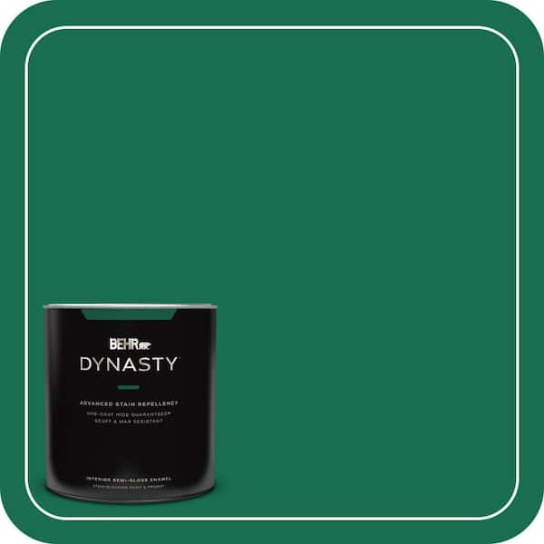 BEHR DYNASTY 1 qt. #S-H-470 Precious Emerald Semi-Gloss Enamel Interior Stain-Blocking Paint and Primer