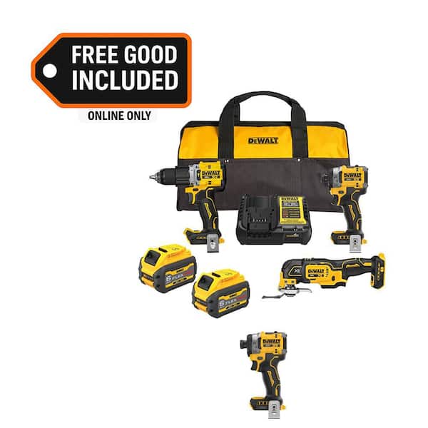 20V MAX Lithium-Ion Cordless 3-Tool Combo Kit and Cordless Impact Driver with (2) Flexvolt 6.0 Ah Batteries and Charger