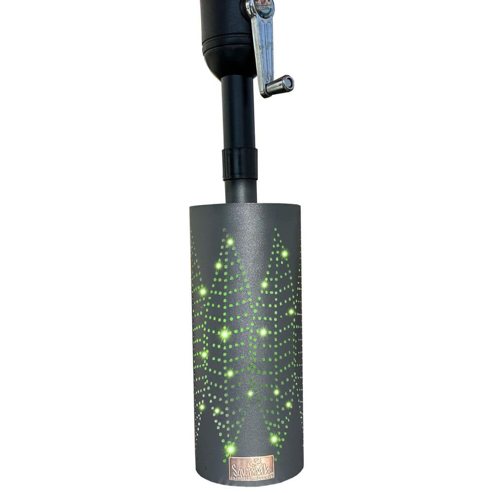 5 in. L x 5 in. W x 12 in. H Black Metal Leaves Savannah Umbrella Post Lantern, remote, 13 LED color options, Timer price history on PriceWatchPro