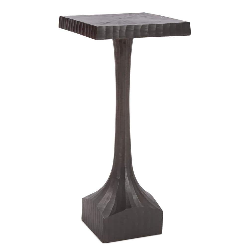 Graphite Cast Aluminum Square Martini Pedestal Table