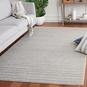 Ebony Silver/Gray Doormat 3 ft. x 5 ft. Striped Area Rug